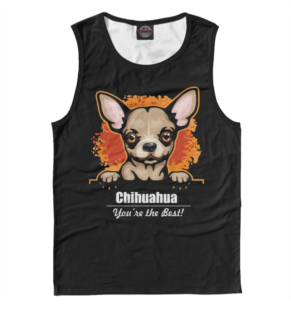 Мужская майка с изображением Чихуахуа (Chihuahua) цвета Белый