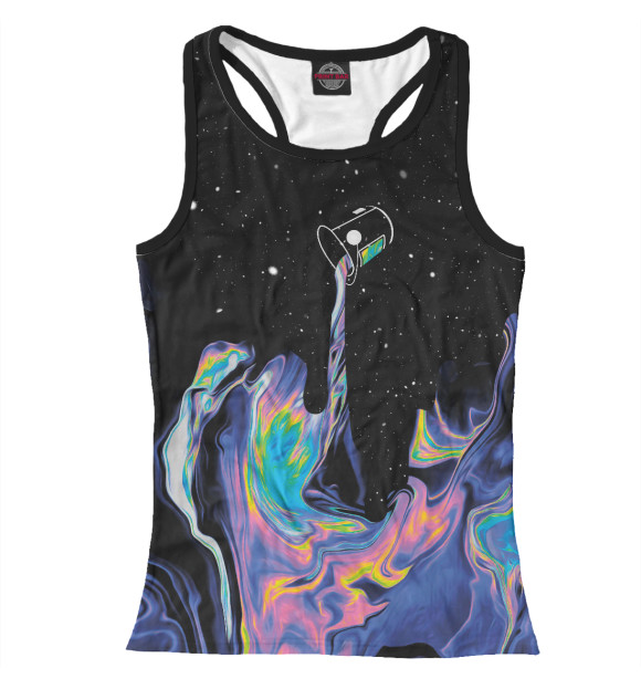 Женская майка-борцовка с изображением Космический цвет цвета Белый