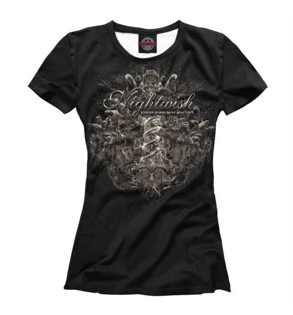 Женская футболка с изображением Nightwish цвета Белый