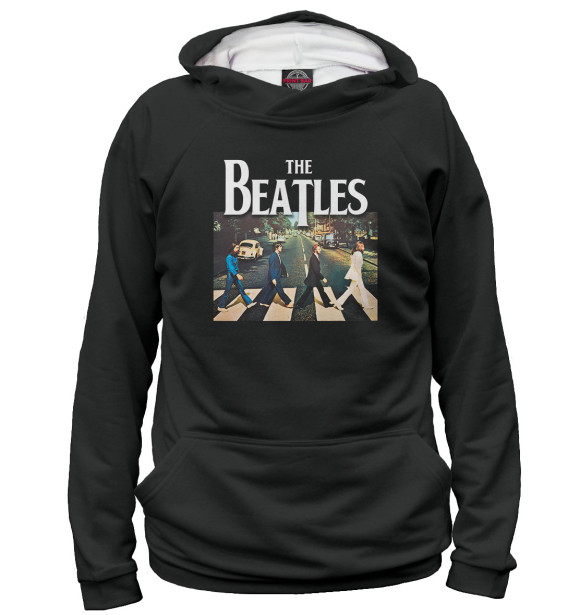 Мужское худи с изображением Abbey Road - The Beatles цвета Белый