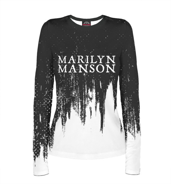 Женский лонгслив с изображением Marilyn Manson / М. Мэнсон цвета Белый