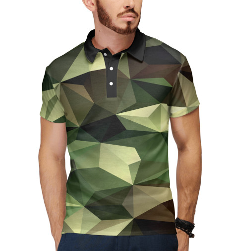 

Поло Print Bar, Белый, Хаки