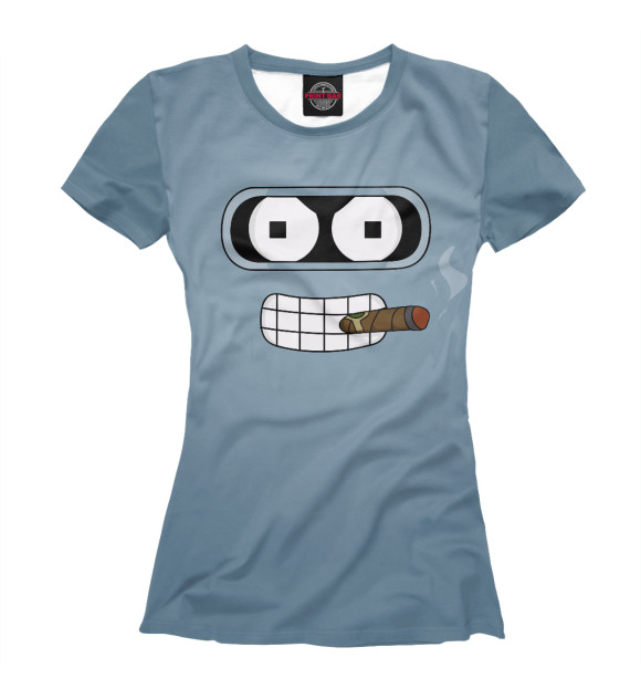 Женская футболка с изображением Bender цвета Белый
