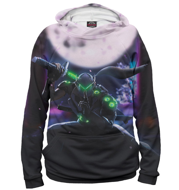 Мужское худи с изображением Гендзи цвета Белый