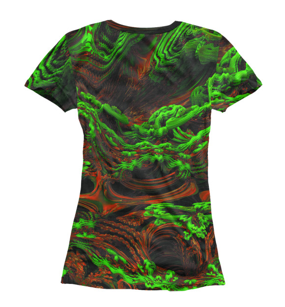 Футболка для девочек с изображением Фрактал Джунгли Аяваски / Fractal Ayahuasca Jungle цвета Белый