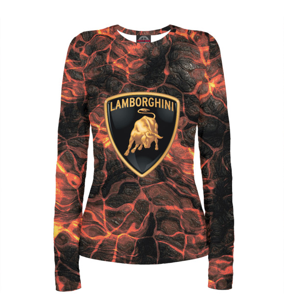 Женский лонгслив с изображением Lamborghini цвета Белый