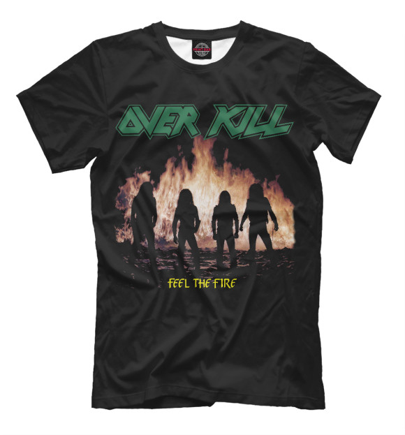 Мужская футболка с изображением Overkill: Feel the Fire цвета Черный