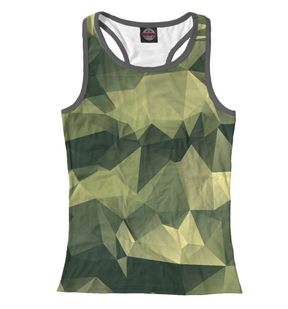 Женская майка-борцовка с притом Милитари #1 цвета Белый Женская майка-борцовка с изображением Милитари #1 цвета Белый