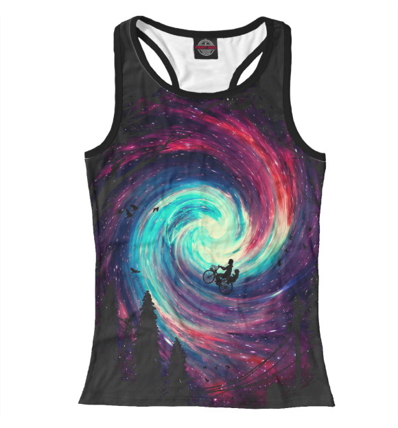 Женская майка-борцовка с изображением вселенная цвета Белый