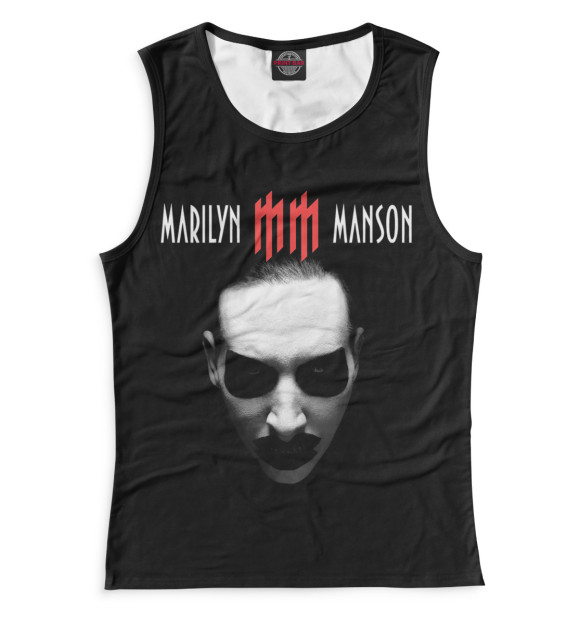 Майка для девочки с изображением Marilyn Manson цвета Белый