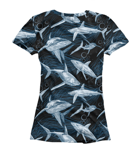 Женская футболка с изображением Акулы цвета Белый