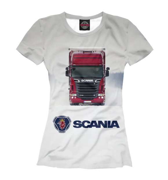Женская футболка с изображением Winter Scania цвета Белый