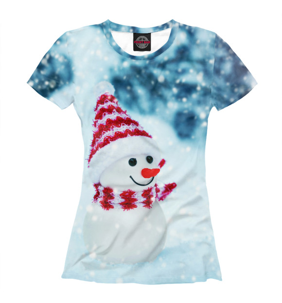 Футболка для девочек с изображением Snowman цвета Белый