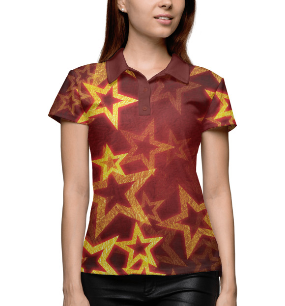 Женское поло с изображением Звезды цвета Белый