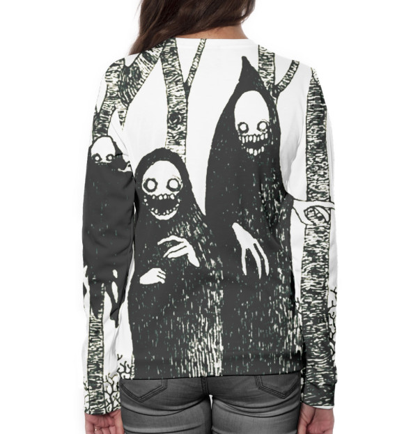 Женский свитшот с изображением Хоррор цвета Белый