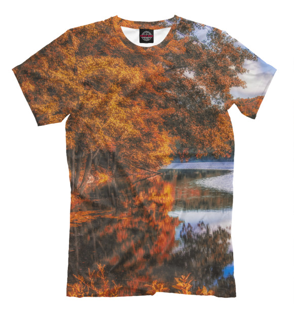 Мужская футболка с изображением Осень цвета Светло-коричневый