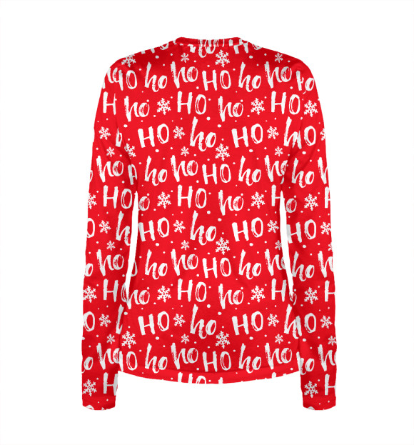 Женский лонгслив с изображением Ho Ho Ho Santa Claus цвета Белый