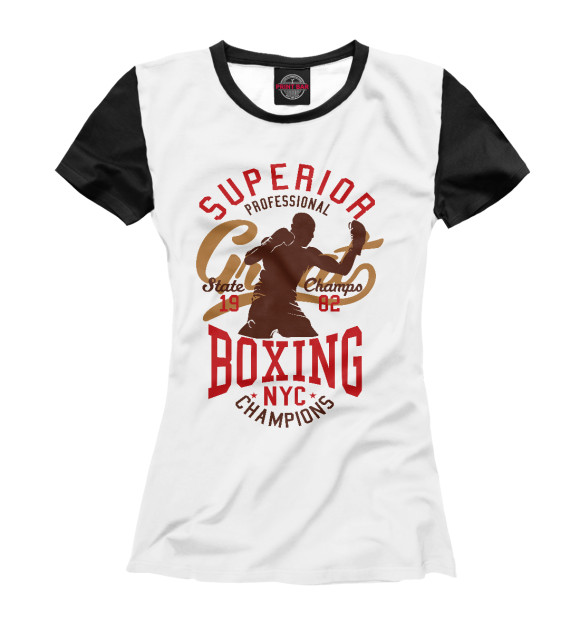 Женская футболка с изображением Boxing цвета Белый
