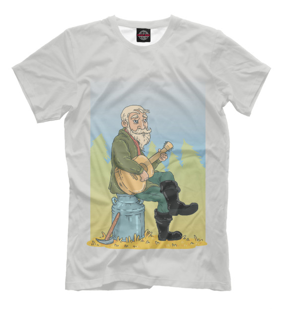 Мужская футболка с изображением Старый геолог цвета Белый