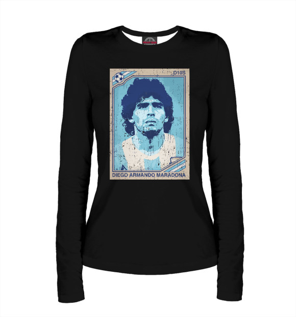 Женский лонгслив с изображением Maradona цвета Белый