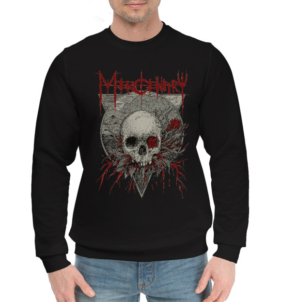 Мужской хлопковый свитшот с изображением Mercenary цвета Черный