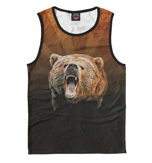 Майка для мальчика с притом Медведь цвета Белый Майка для мальчика с изображением Медведь цвета Белый