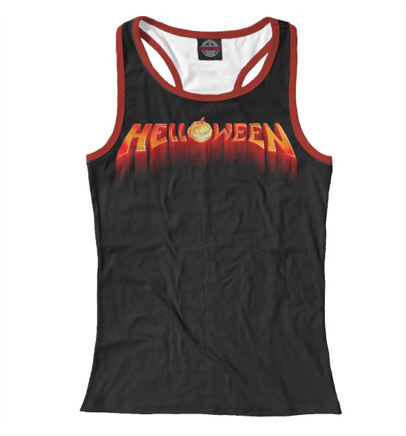 Женская майка-борцовка с изображением Helloween цвета Белый