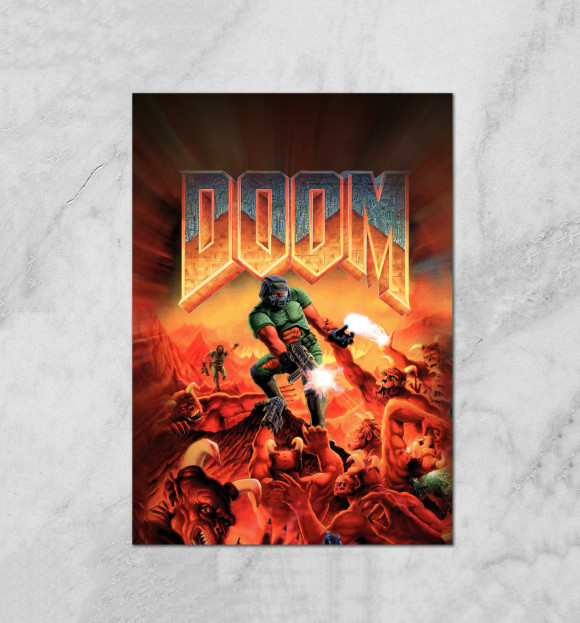 Плакат с изображением Classic Doom 1993 цвета Белый