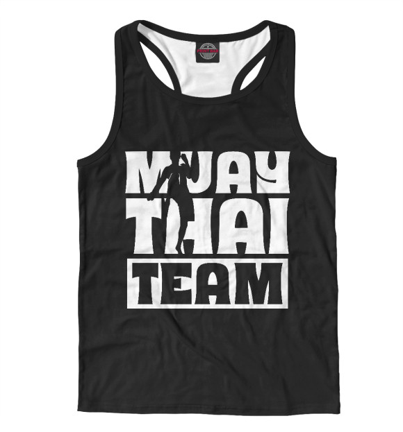 Мужская майка-борцовка с изображением MUAY THAI TEAM цвета Белый