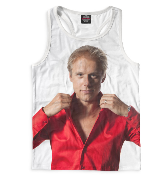 Мужская майка-борцовка с изображением Armin van Buuren цвета Белый