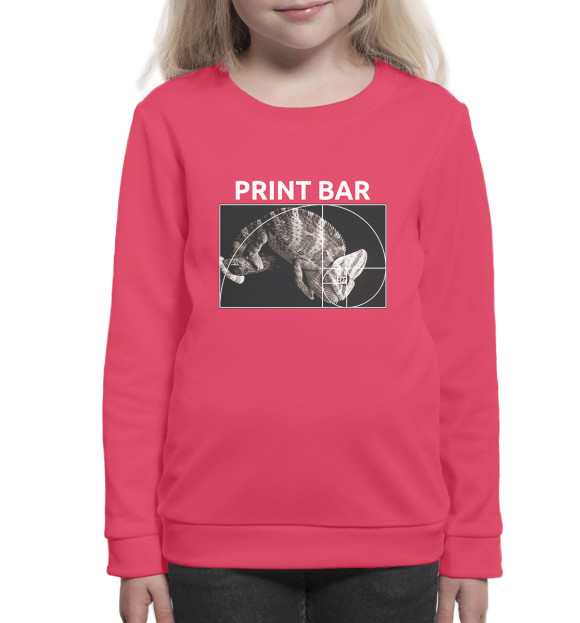 Свитшот для девочек с изображением Print Bar 5 лет цвета Белый