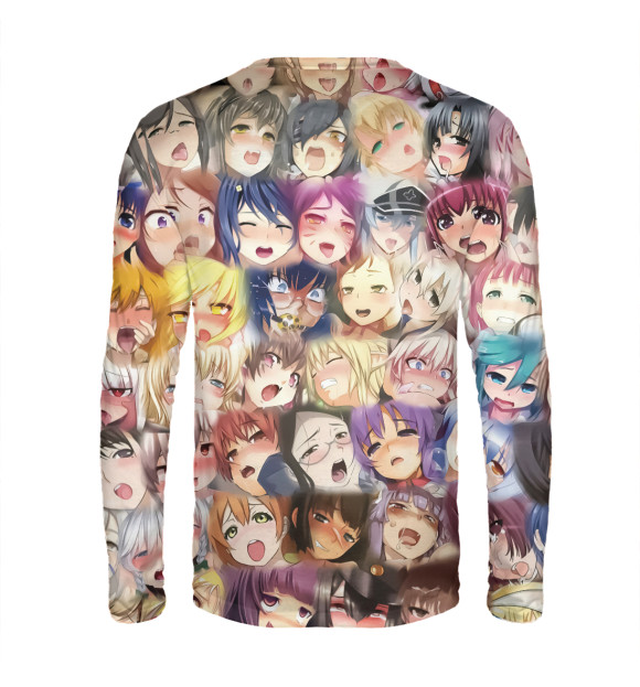 Мужской лонгслив с изображением Ahegao цвета Белый