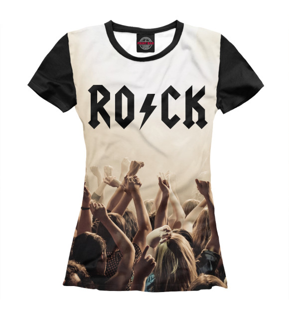 Женская футболка с изображением Rock цвета Белый