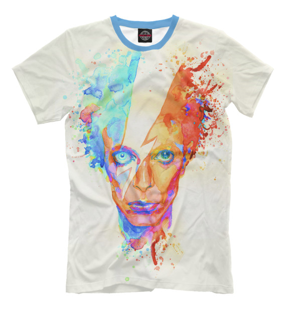 Мужская футболка с изображением David Bowie цвета Молочно-белый