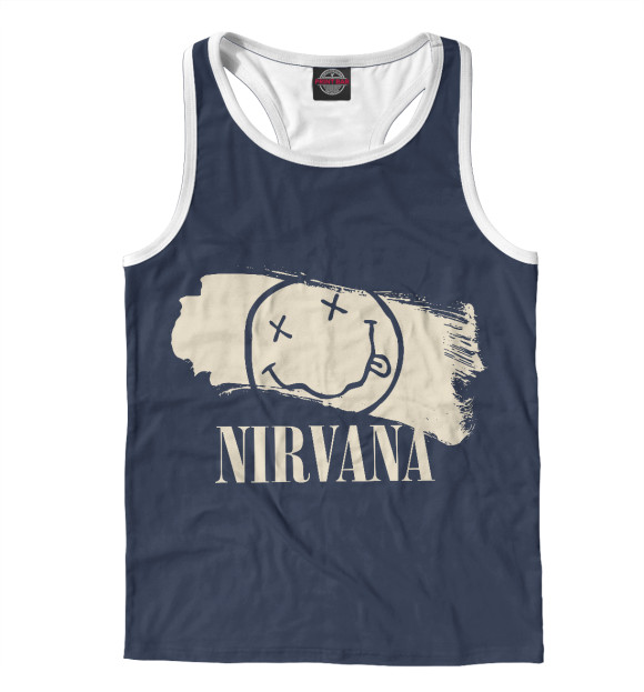 Мужская майка-борцовка с изображением Nirvana цвета Белый