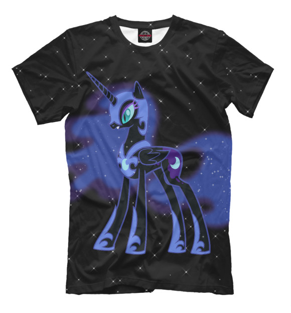 Мужская футболка с изображением Nightmare Moon цвета Черный