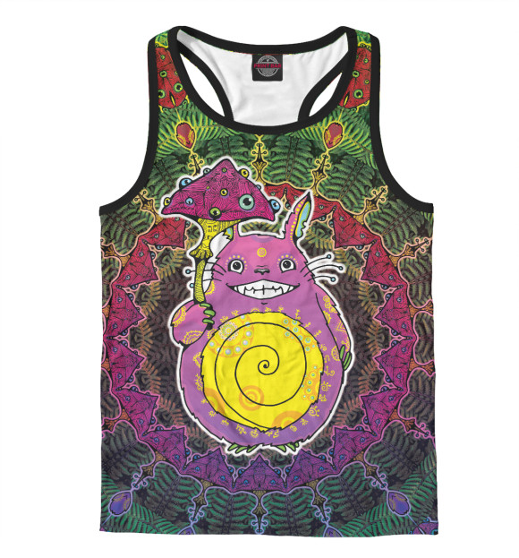 Мужская майка-борцовка с изображением Mushroom Spirit цвета Белый