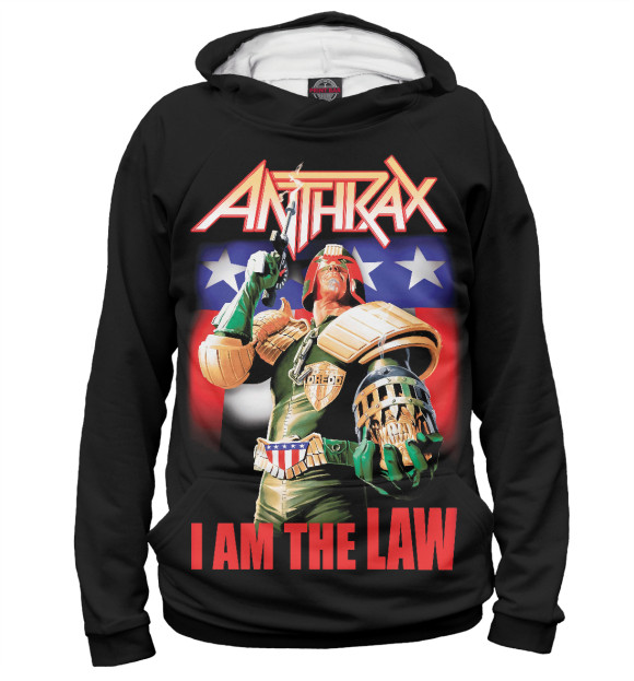 Мужское худи с изображением Anthrax цвета Белый