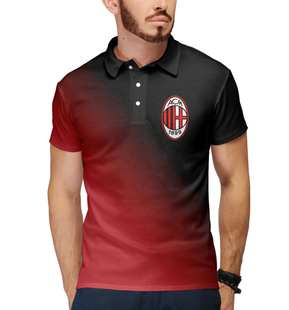 Мужское поло с изображением AC Milan цвета Белый
