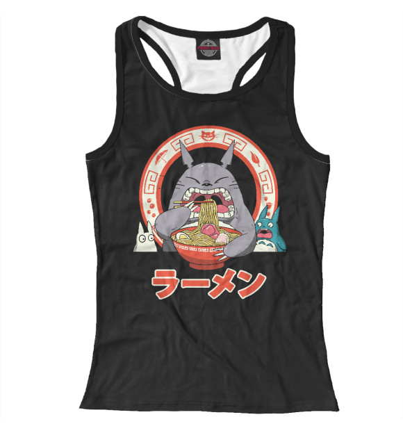 Женская майка-борцовка с изображением Тоторо цвета Белый