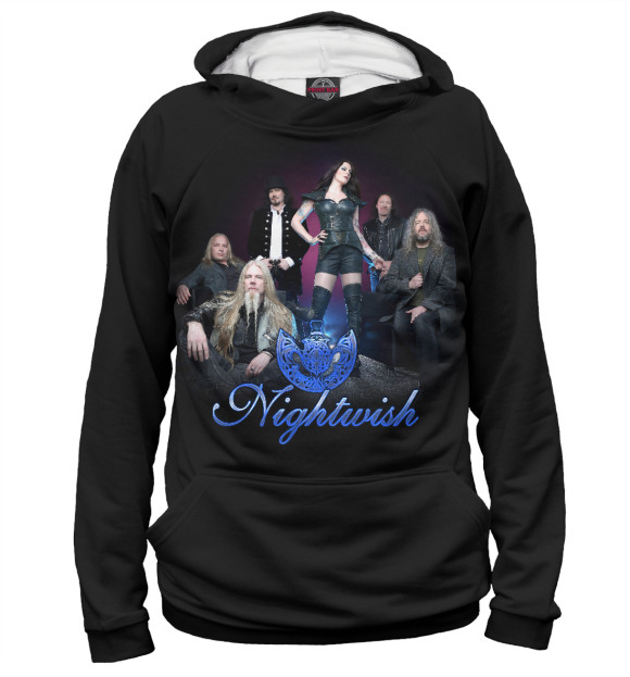 Мужское худи с изображением Nightwish цвета Белый