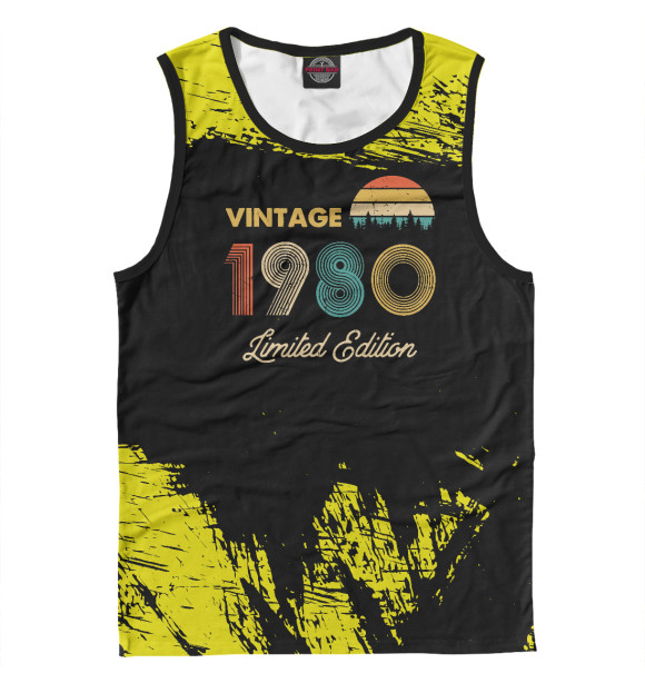 Мужская майка с изображением Vintage Made in 1980 цвета Белый