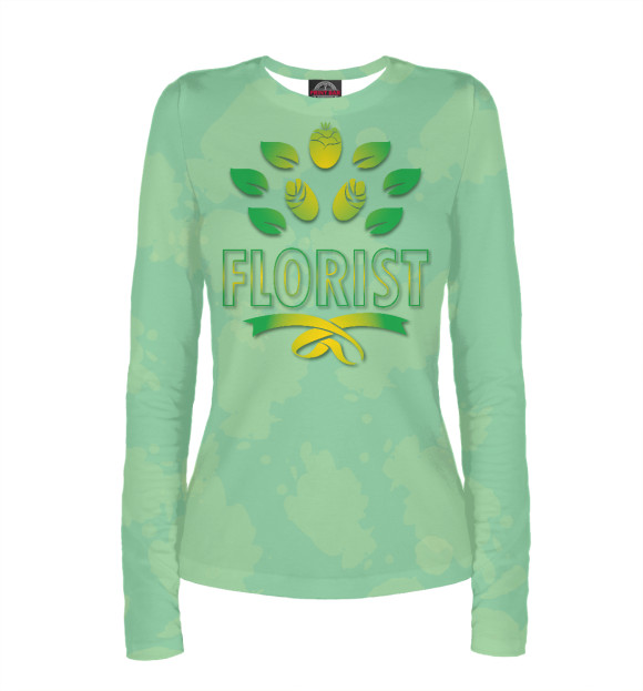 Женский лонгслив с изображением Флорист цвета Белый
