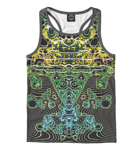 Мужская майка-борцовка с изображением Шаман Электро цвета Белый