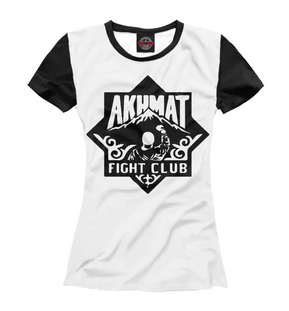 Женская футболка с изображением Akhmat Fight Club цвета Белый