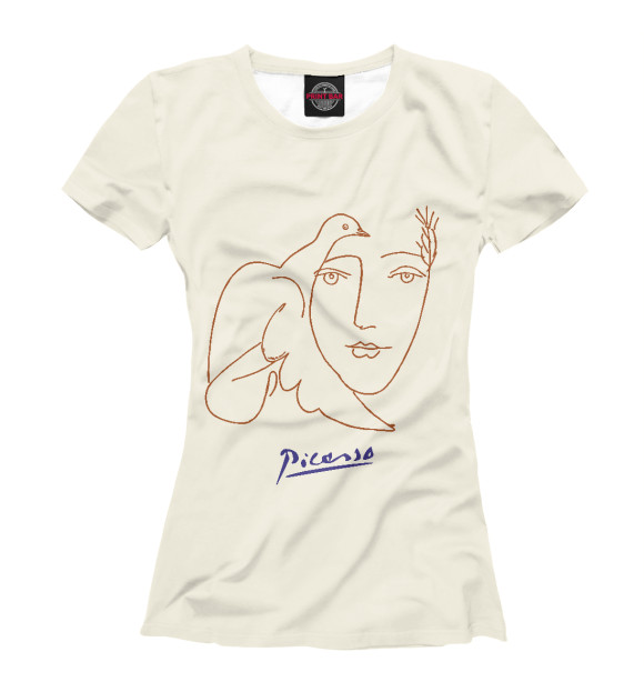 Футболка для девочек с изображением Пикассо цвета Белый