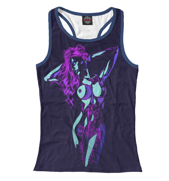 Женская майка-борцовка с изображением Сексуальная девушка цвета Белый