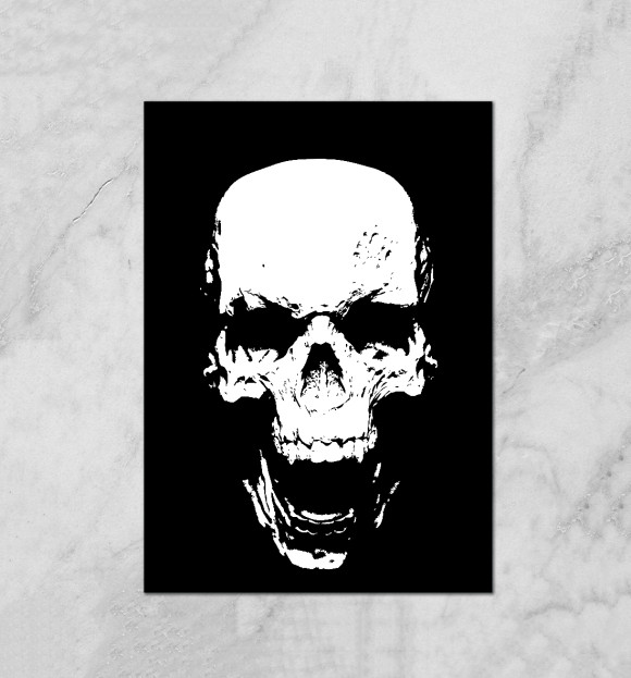 Плакат с изображением Skull цвета Белый