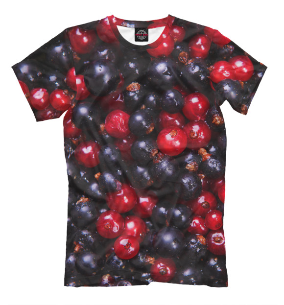 Мужская футболка с изображением Ягоды цвета Молочно-белый