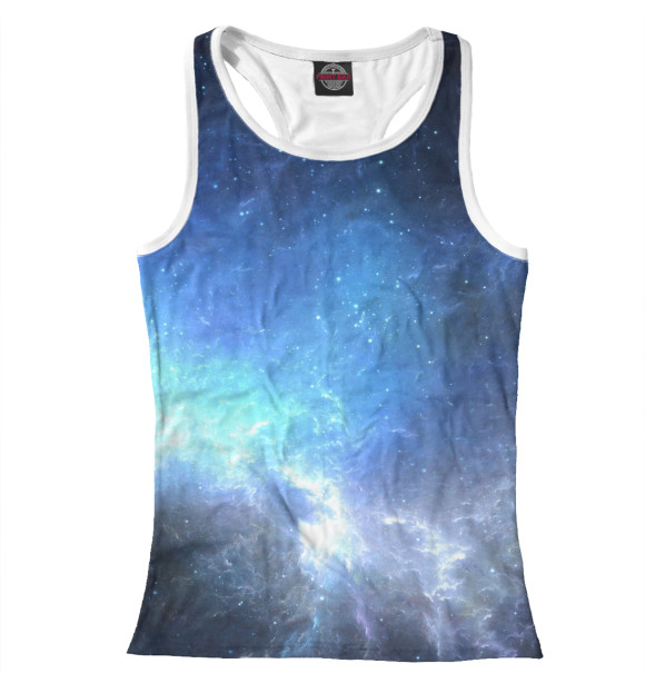 Женская майка-борцовка с изображением Галактика цвета Белый